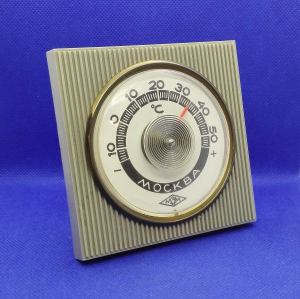 Vintage Soviet Thermometer Desktop. Plastic Thermometer USSR
