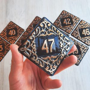 Handmade Marketplace 814 apartment number sign 47