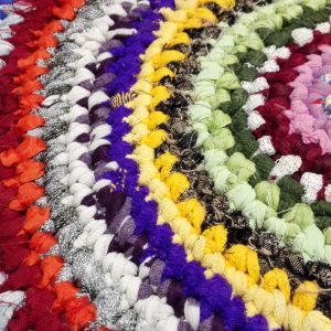 Handmade Round Rag Rug. Russian Country style. Rustic decor USSR