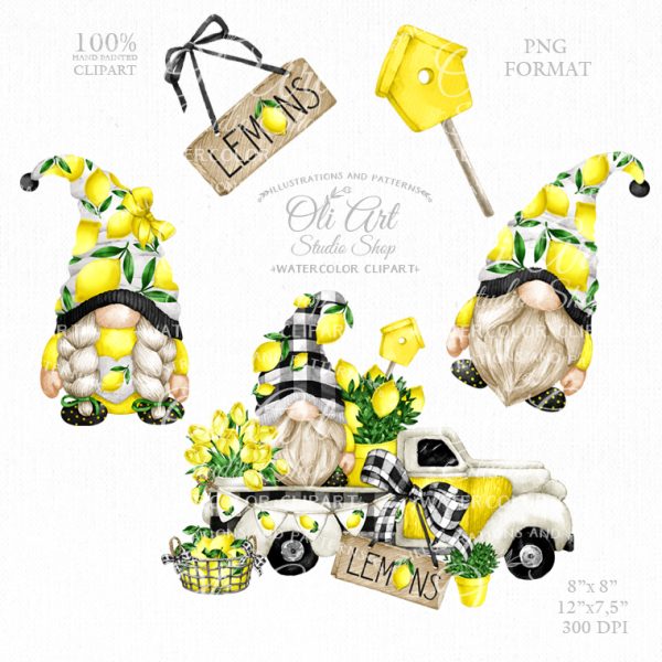 Lemon gnome truck, digital design, digital graphics