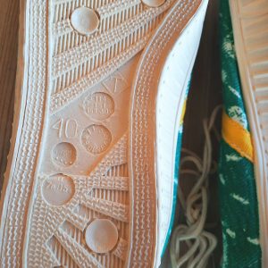 Soviet retro mens sport shoes – white yellow green sneakers vintage new