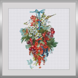 Summer berries Cross Stitch Pattern. Digital Scheme