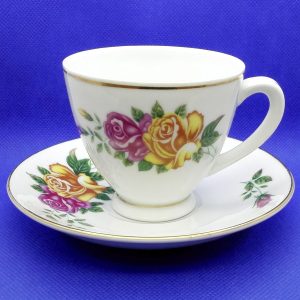 Vintage Chinese Porcelain Cup & Saucer Set 5 pcs. Coffee Teacup