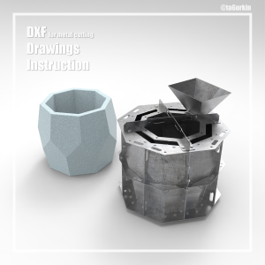 Sheet Metal Casting Mold 1 Outdoor Pot Project (dxf, PDF)