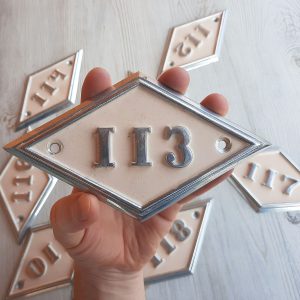 Soviet address rhomb number plate 113 – Apartment door number plaque USSR