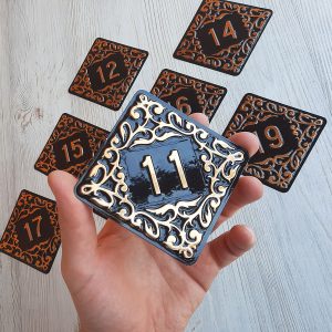 Eleven 11 room number plate decorative – vintage address rhomb door number sign