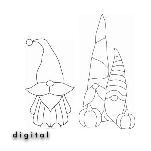 Stained Glass Gnome Pattern Set of 2