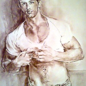 original art, sexy body man