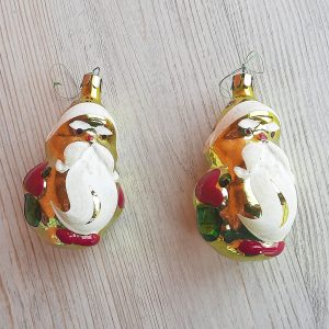 Ded Moroz glass Christmas Tree ornaments vintage – Soviet New Year decor Santa toy