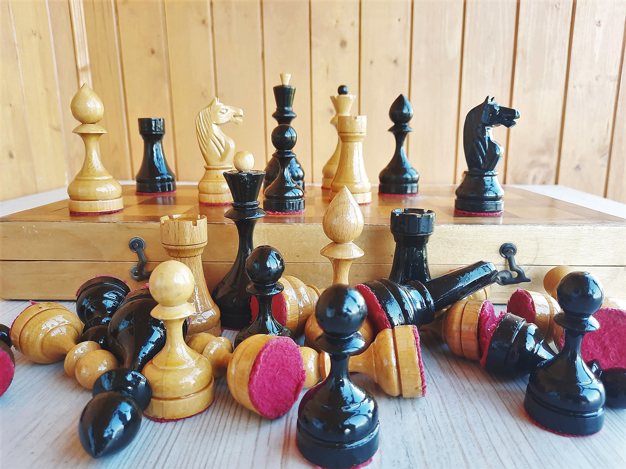 1950s old chess set USSR wooden vintage chess board 29x29cm - Shop Chess24  Board Games & Toys - Pinkoi