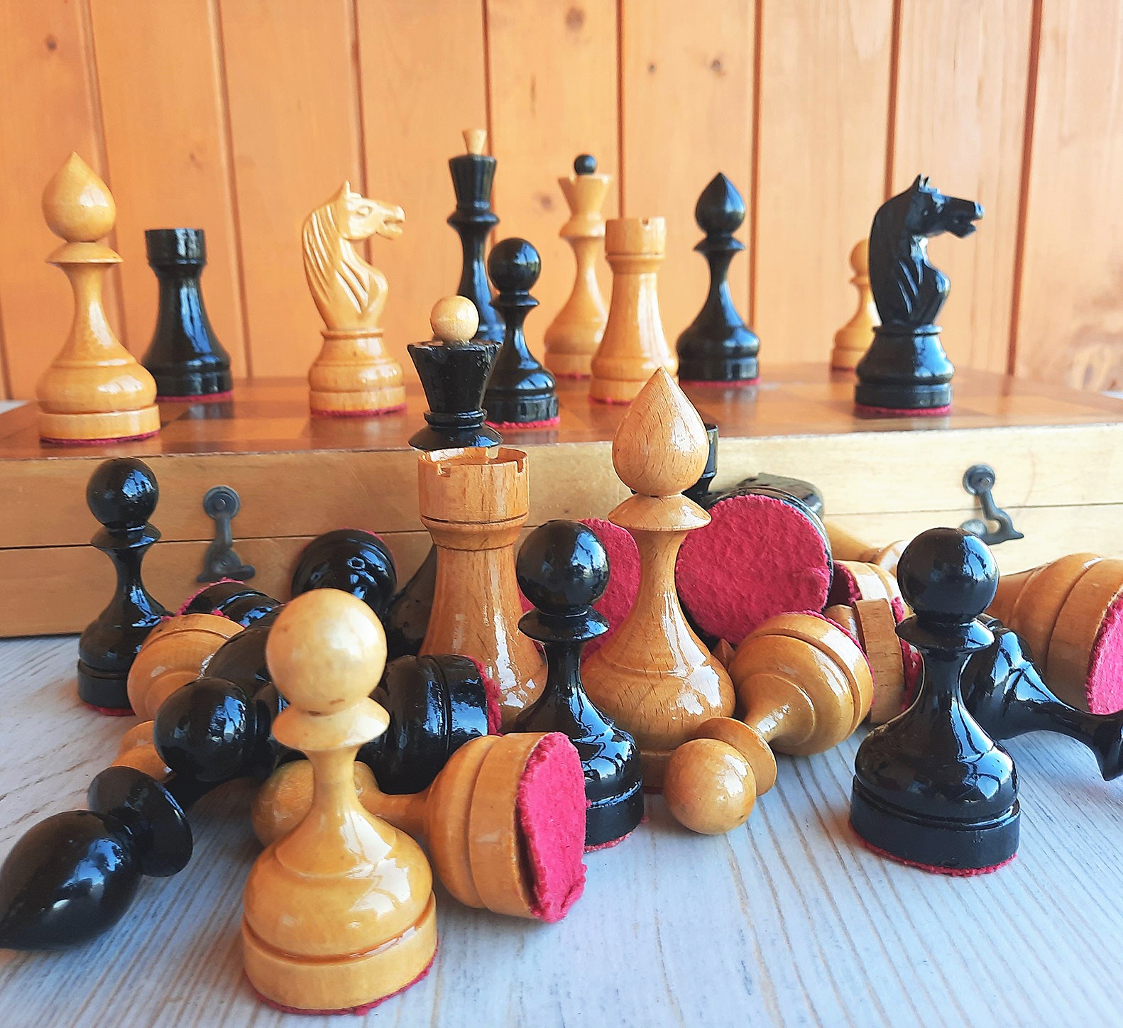 1950s old chess set USSR wooden vintage chess board 29x29cm - Shop Chess24  Board Games & Toys - Pinkoi