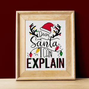 Funny Christmas cross stitch pattern