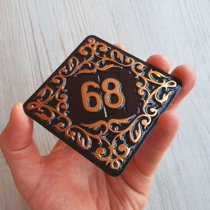 apartment vintage number sign 68