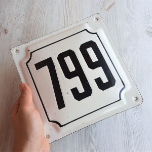 Home 632 White black house address number sign 799 – Soviet street number plaque vintage