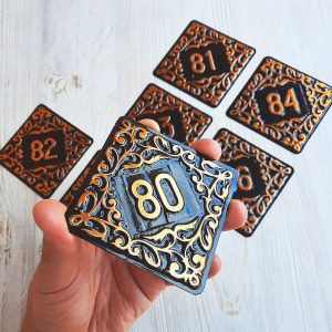 vintage apartment number sign 80