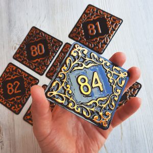 address sign 82 door number plate