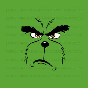 Christmas green monster Print template
