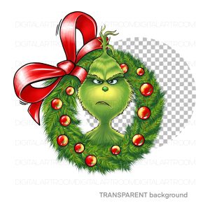 Christmas green monster Sublimation design
