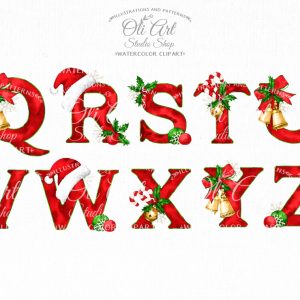 Christmas Alphabet. Sublimation of the alphabet. Letter Alphabet