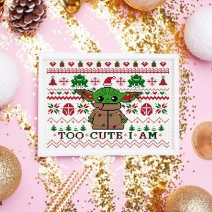 Christmas Baby Yoda cross stitch pattern PDF