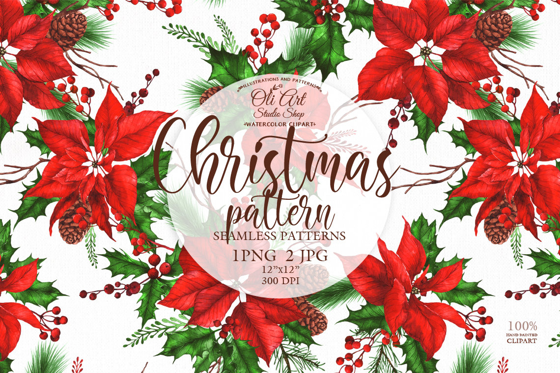 50 Seamless Preppy Christmas Patterns Bundle Digital Paper 