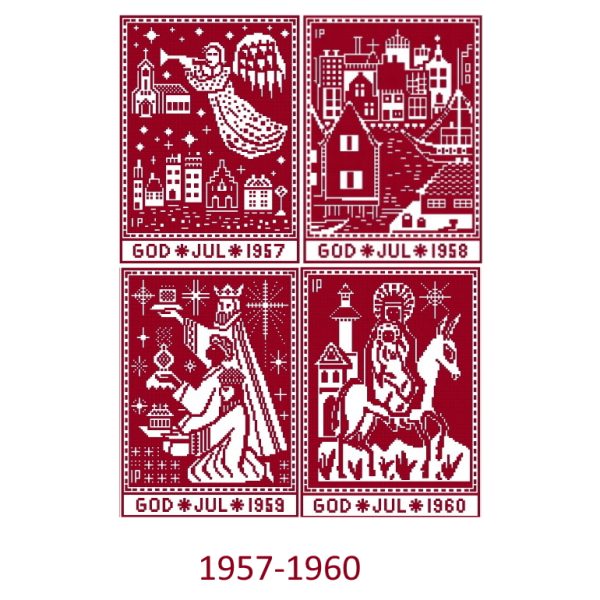 Christmas Sampler 1957-1960 Cross Stitch Pattern PDF Monochrome