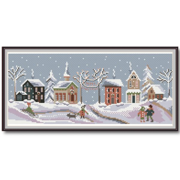 Winter Cross Stitch Christmas Sampler Primitiv 217