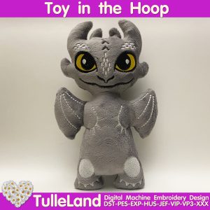 Plush Sewing Toothless Baby Dragon Stuffed Animal toy ITH Pattern in The Hoop Machine embroidery design