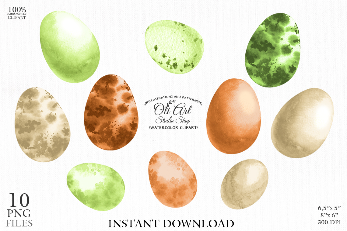 Watercolor Easter PNG Watercolor Easter Eggs (Instant Download) 