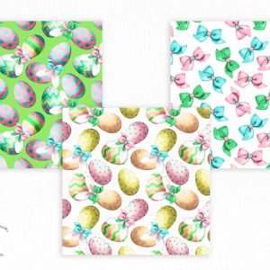 Easter eggs digital paper pack. Easter Seamless Patterns, cute