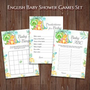 Dinosaur Baby Shower Games Bundle Printable Dinosaur Theme
