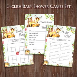 Woodland Baby Shower Games Bundle Printable Forest Theme