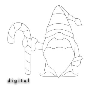 Christmas Gnome With Candy Stained Glass Pattern