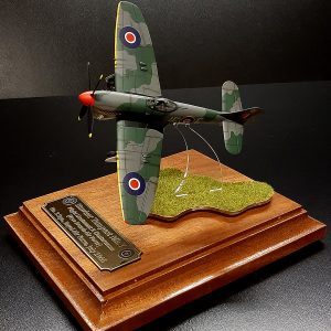 Scale model of aircraft Hawker Tempest Mk. V | Diorama in acrylic case | Miniature diorama