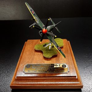 Scale model of aircraft Hawker Tempest Mk. V | Diorama in acrylic case | Miniature diorama