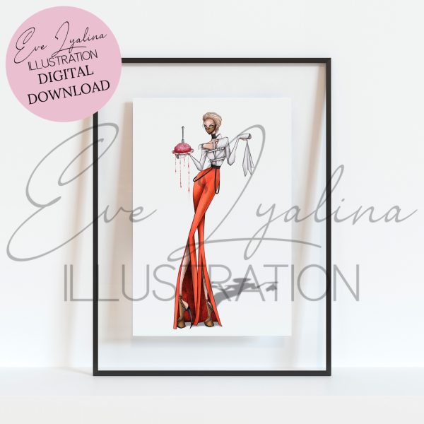 Sailor Uranus - inspired fashion illustration. Halloween print