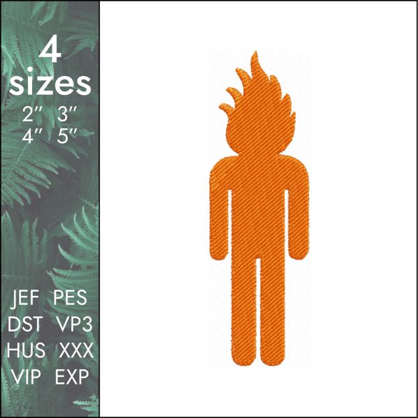 Travis Scott Embroidery Design, La Flame cactus jack file, 4 size
