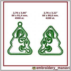 In the hoop Christmas toy tree machine embroidery design.