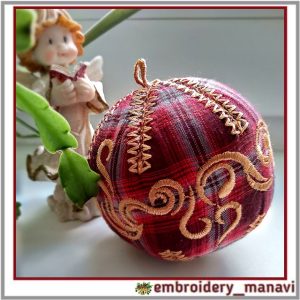 In the hoop tree toy ball 1 part machine embroidery design.
