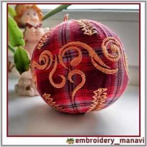 In the hoop tree toy ball 2 parts machine embroidery design.