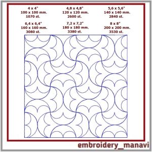 Quilt block 2 machine embroidery designs. Embroidery file.