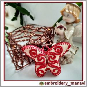 In the hoop tree toy butterfly machine embroidery design.