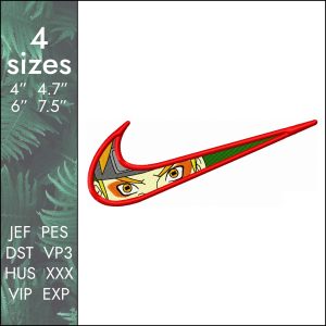 Nike Naruto Embroidery Design, custom anime swoosh, 4 sizes