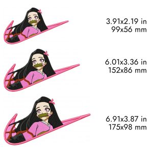 Nike Nezuko Embroidery Design, Kamado Demon Slayer, 3 sizes