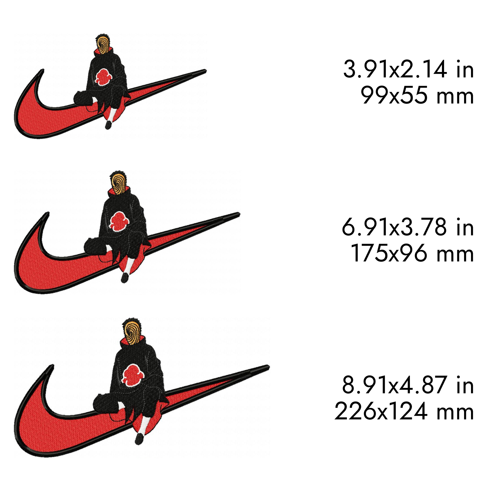 Nike Tobi pack Embroidery Designs, 2 designs, 3 sizes 3 Nike Tobi pack Embroidery Designs, 2 designs, 3 sizes - Image 3