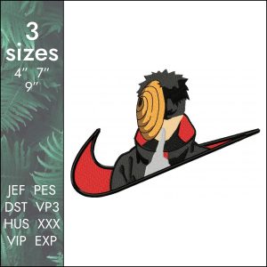 Nike Tobi Embroidery Design, Akatsuki anime, 3 sizes