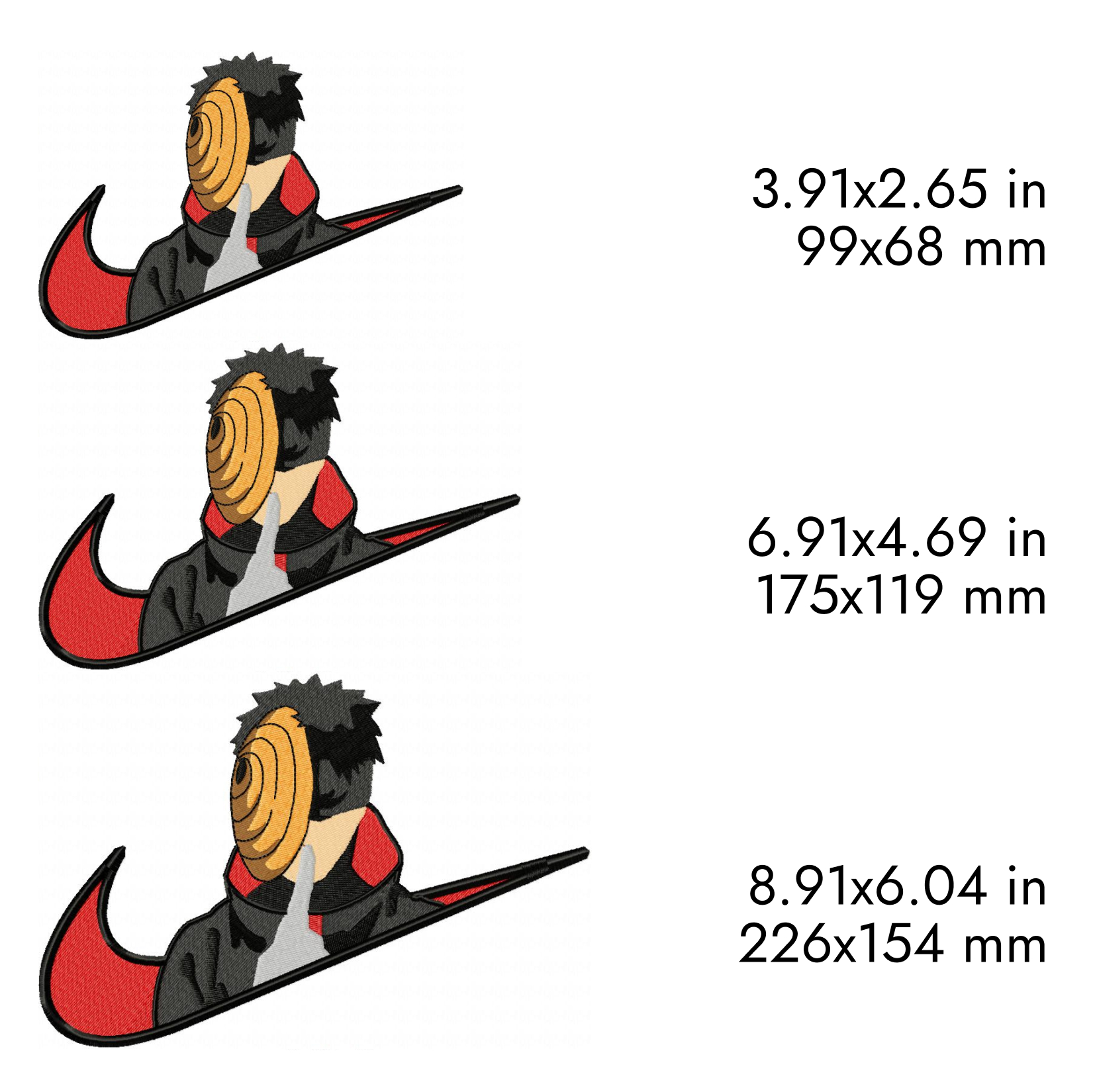 Nike Tobi pack Embroidery Designs, 2 designs, 3 sizes 2 Nike Tobi pack Embroidery Designs, 2 designs, 3 sizes - Image 2