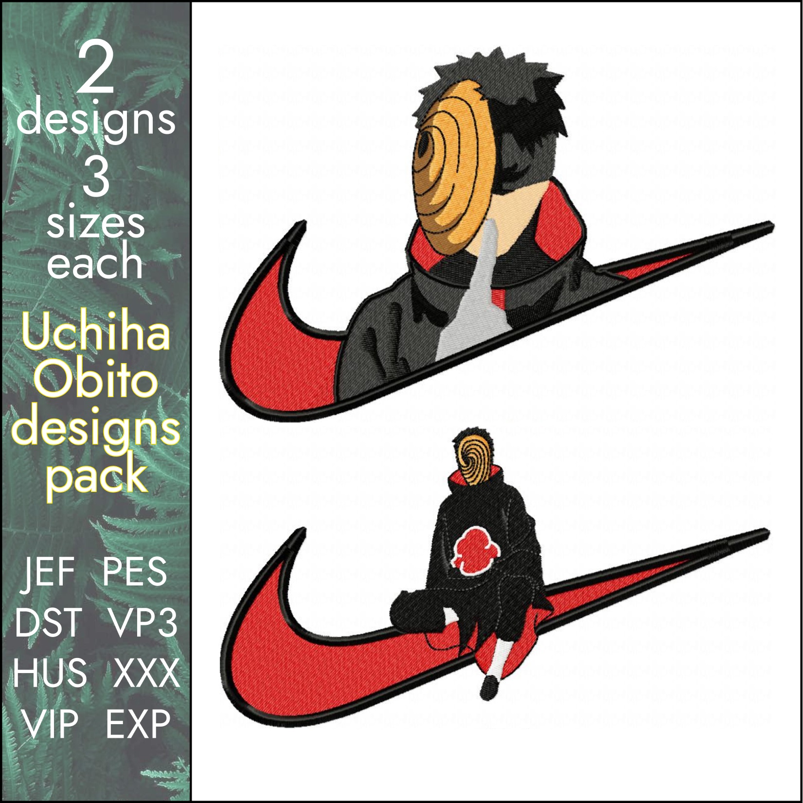 Nike Tobi pack Embroidery Designs, 2 designs, 3 sizes 1 Nike Tobi pack Embroidery Designs, 2 designs, 3 sizes