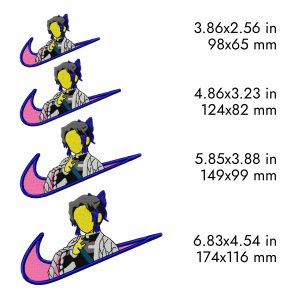 Nike Kocho Embroidery Design, Demon slayer anime, 4 sizes