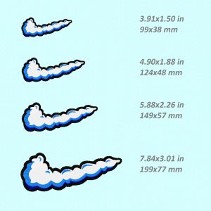 Nike cloud Embroidery Design, custom swoosh file PES DST, 4 sizes